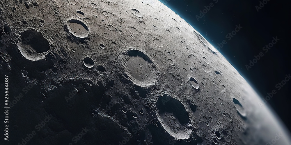 Moon surface with craters and space background. Universe beauty. Generatie AI