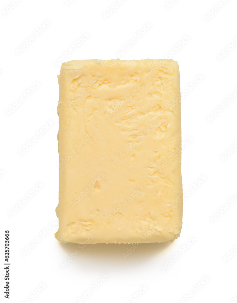 Fresh butter on white background