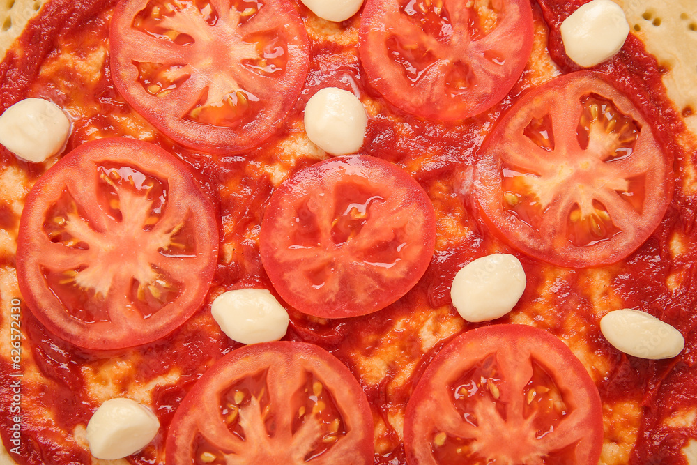 Tasty pizza as background, closeup