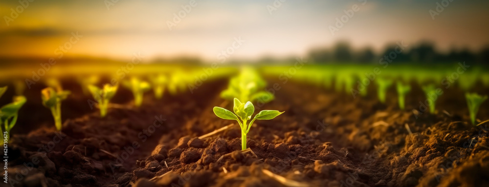 Row of Young Withania Plants Growing in a Field,Dicotyledonous Withania Plants in a Rural Landscape.