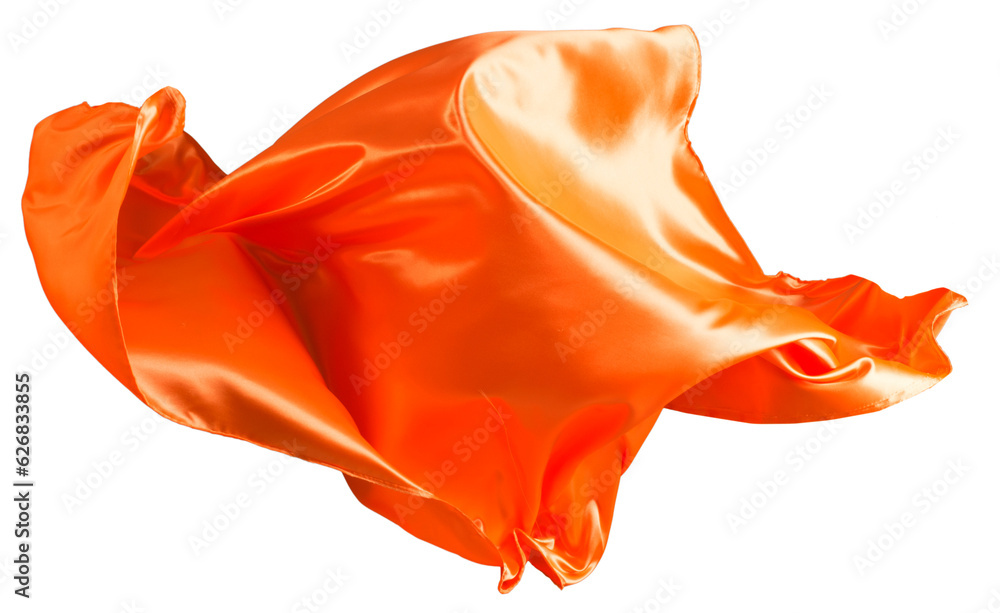 Orange cloth flutters