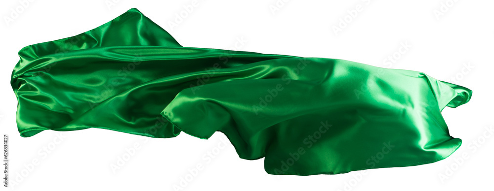 Green cloth flutters