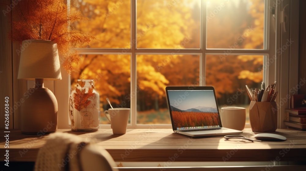 Autumn cozy home background