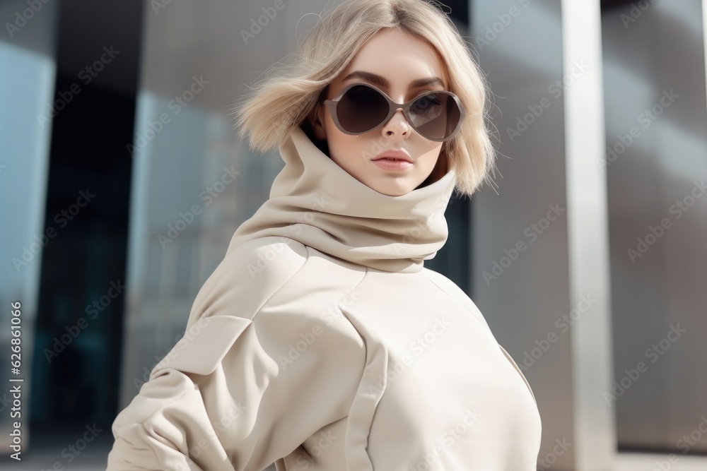 Beige minimalist fashion girl