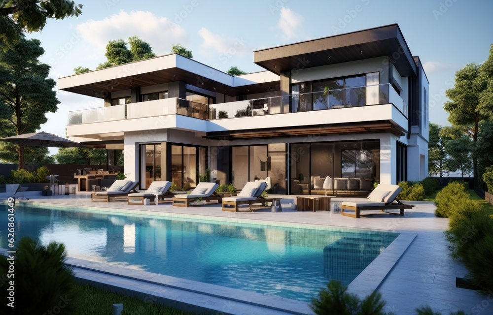 Modern house with pool