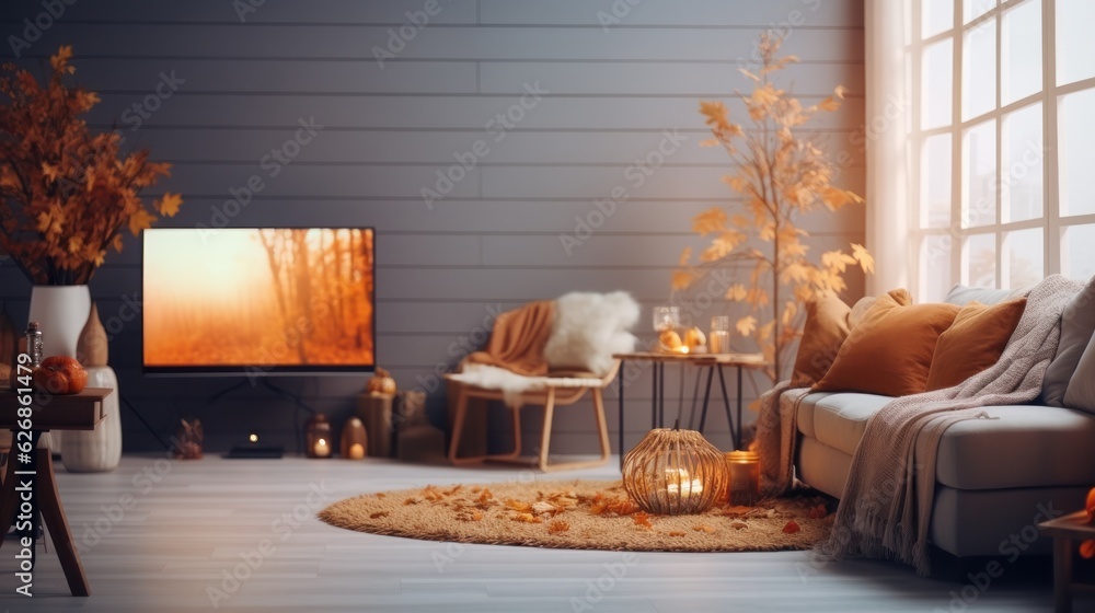 Autumn cozy home background