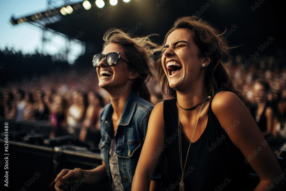 People on concert at a music festival