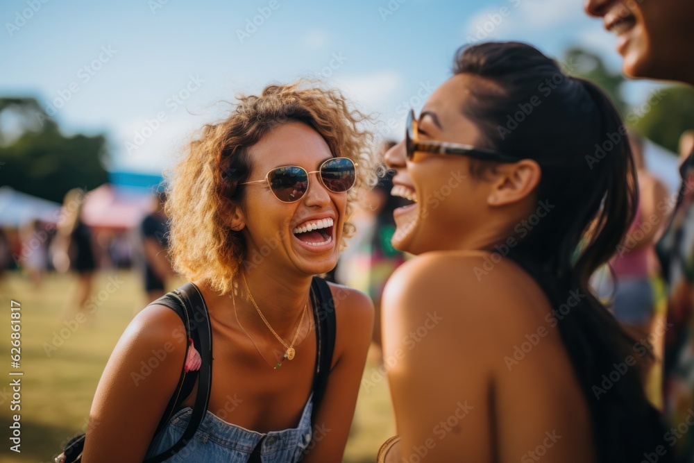 People on concert at a music festival