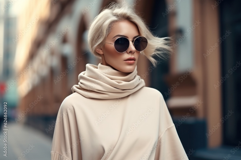 Beige minimalist fashion girl