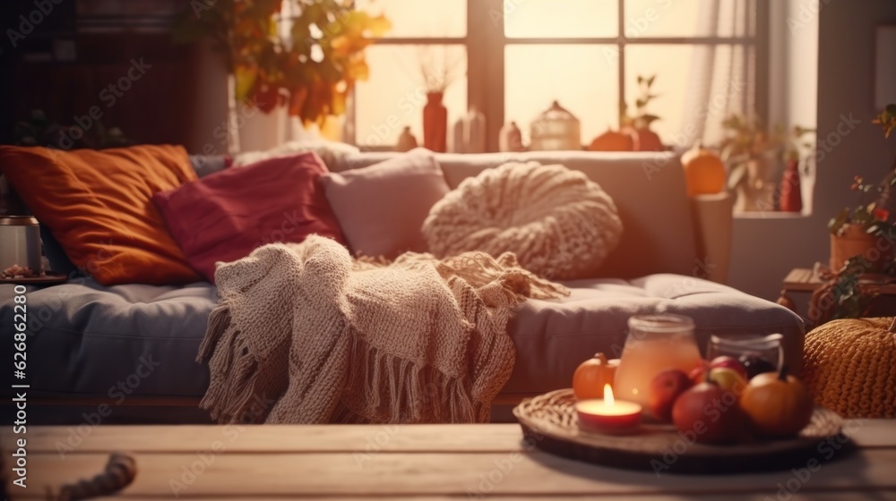 Autumn cozy home background