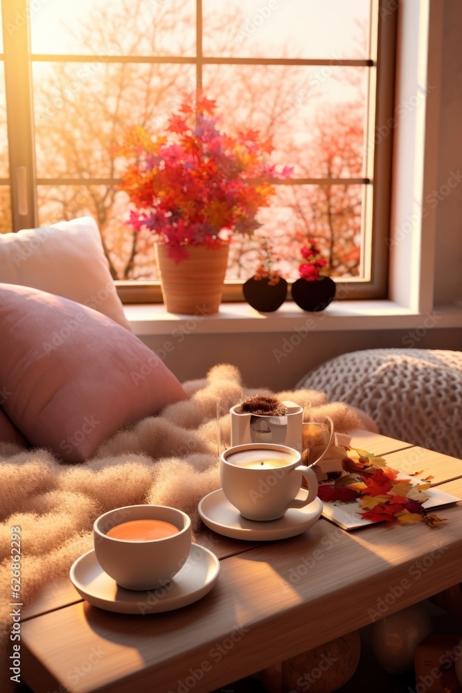 Autumn cozy home background