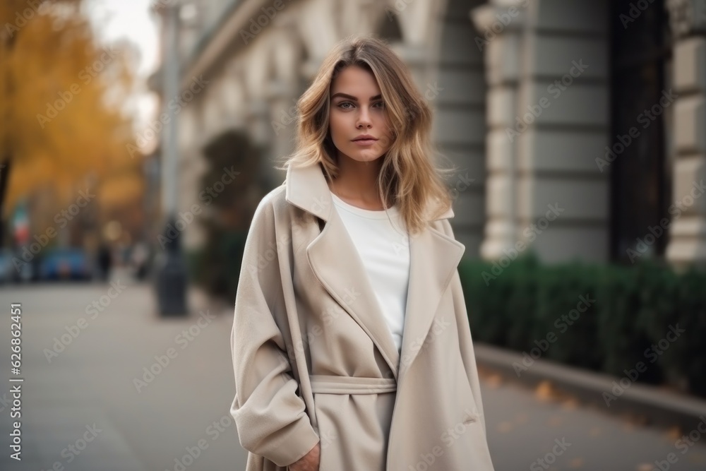 Beige minimalist fashion girl