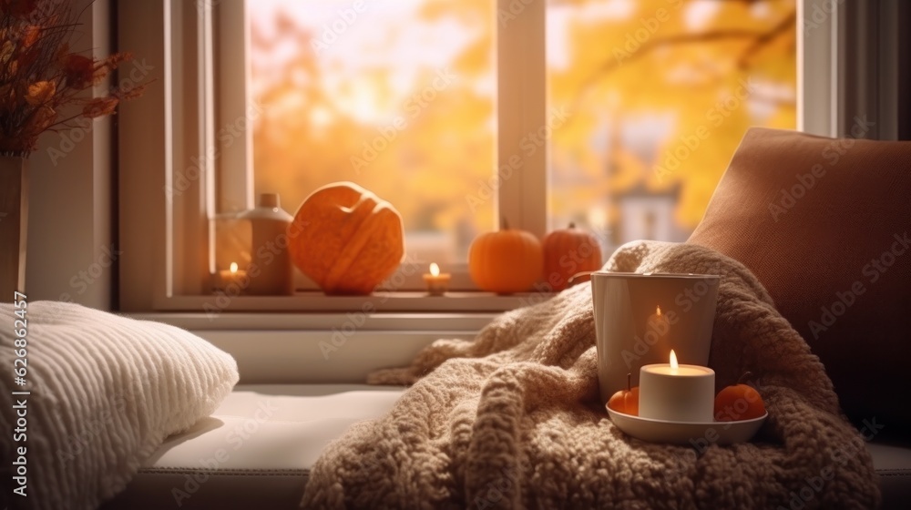 Autumn cozy home background