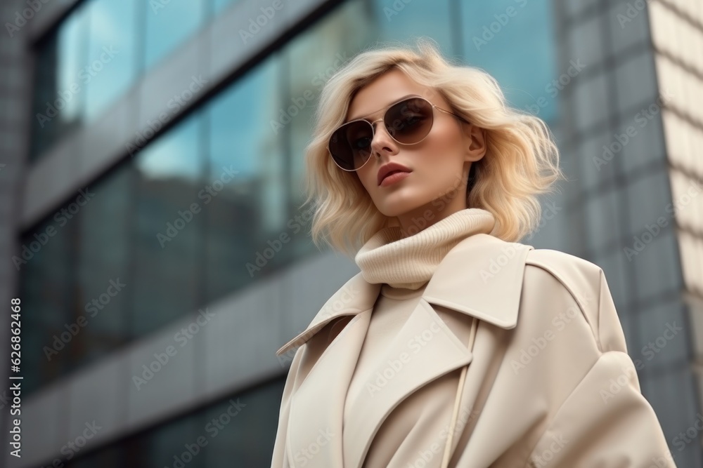 Beige minimalist fashion girl