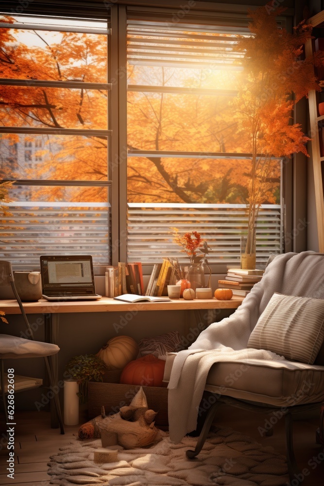 Autumn cozy home background