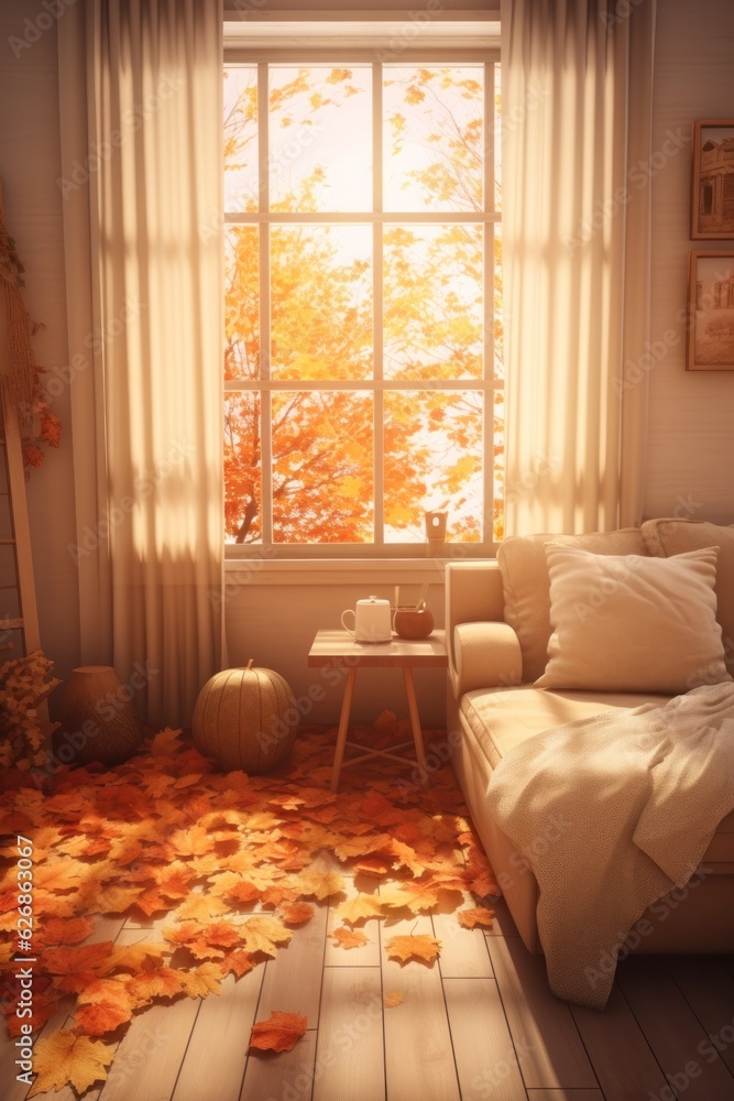 Autumn cozy home background