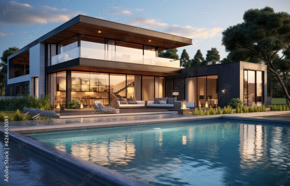 Modern house with pool