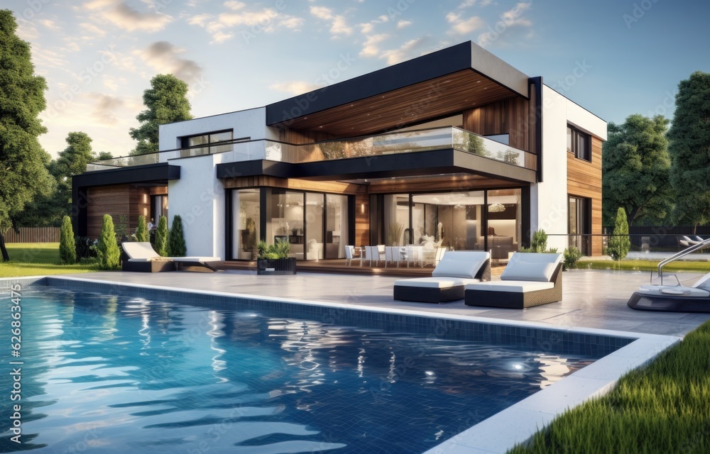 Modern house with pool