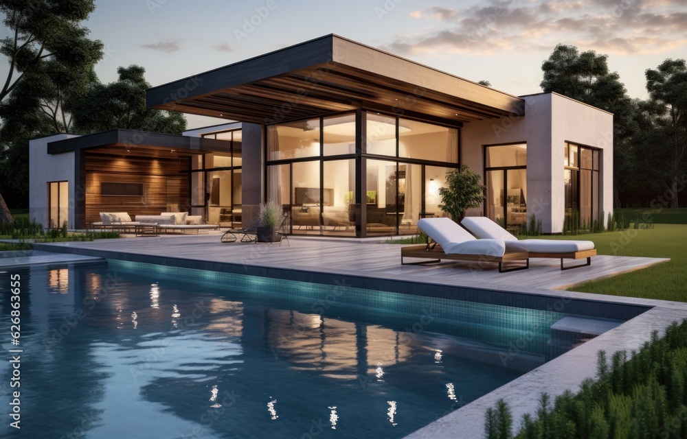 Modern house with pool