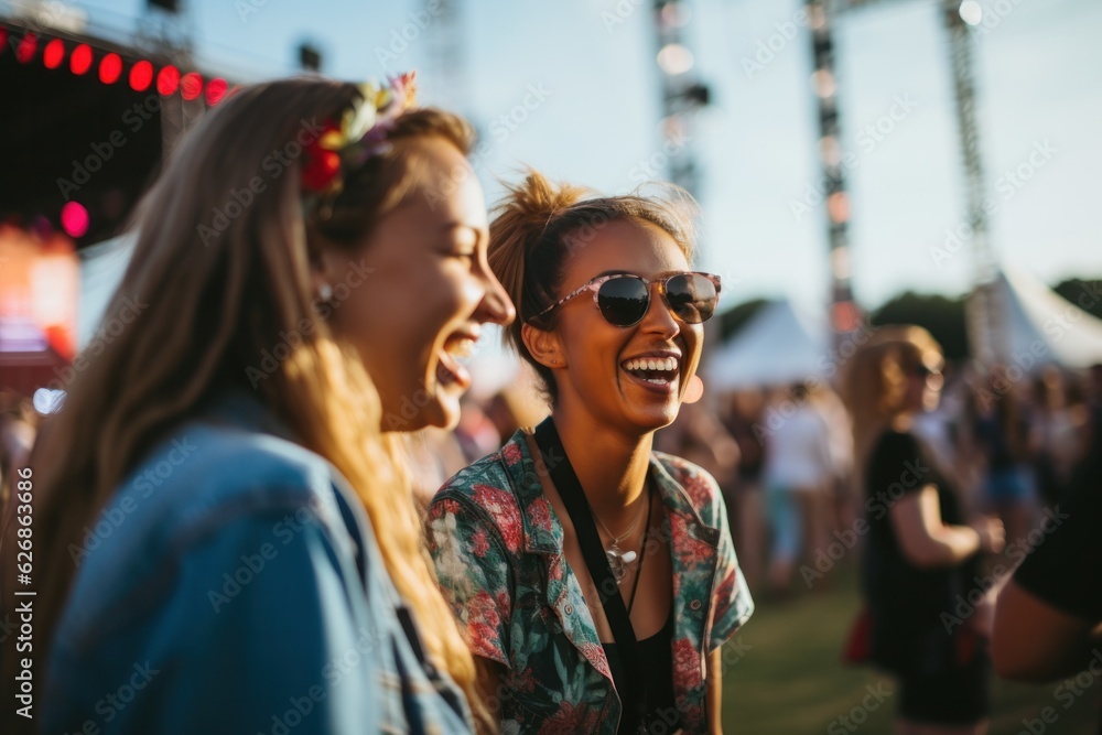 People on concert at a music festival