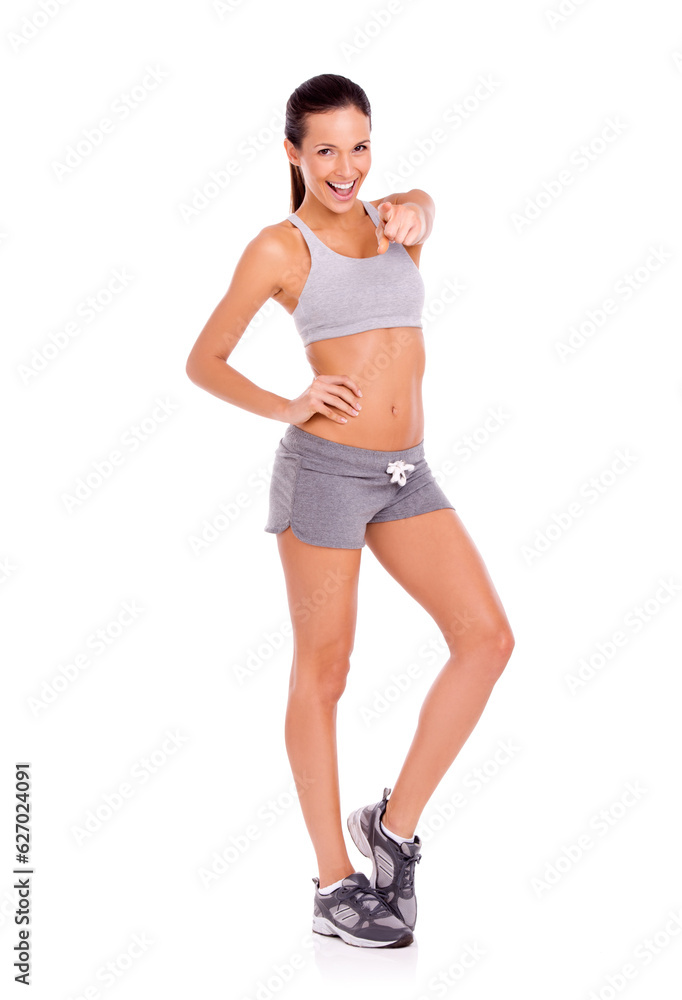 I want you to look great too. Portrait of an attractive and sporty young woman against a white backg