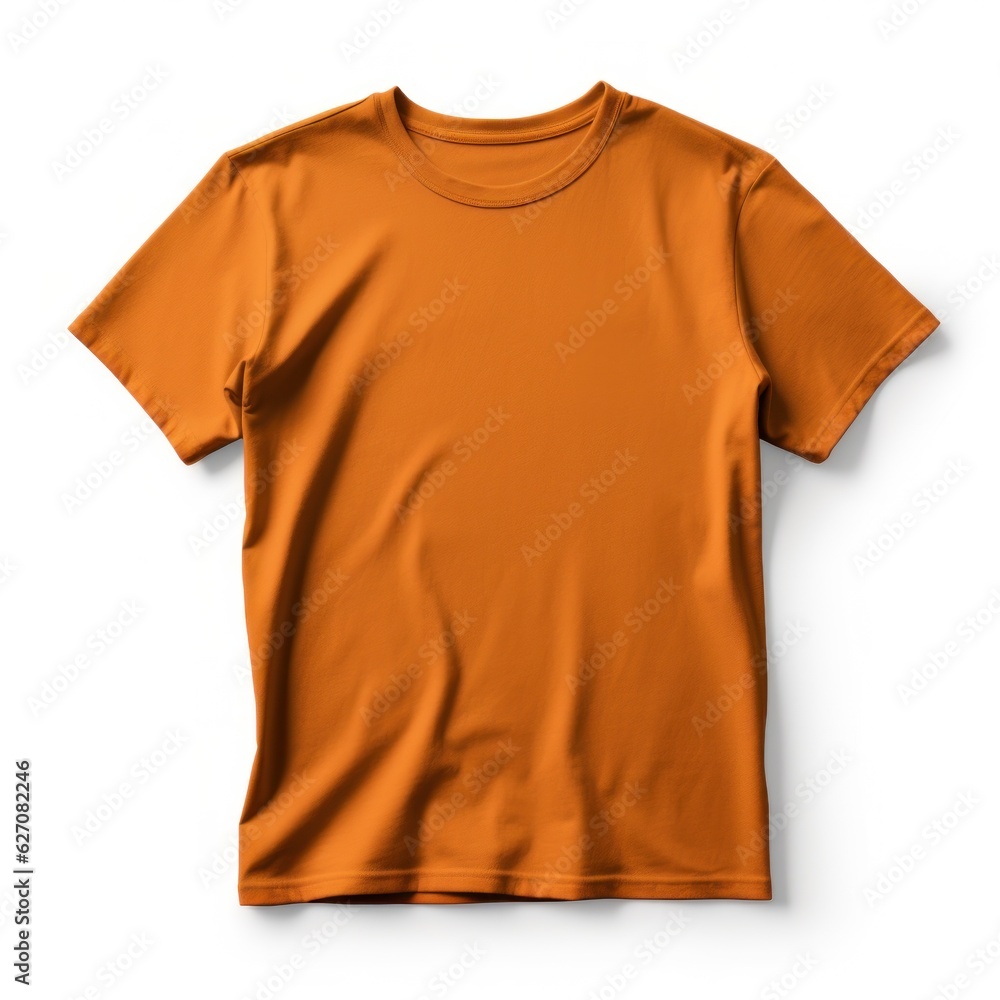 Orange T-Shirt Mockup Isolated