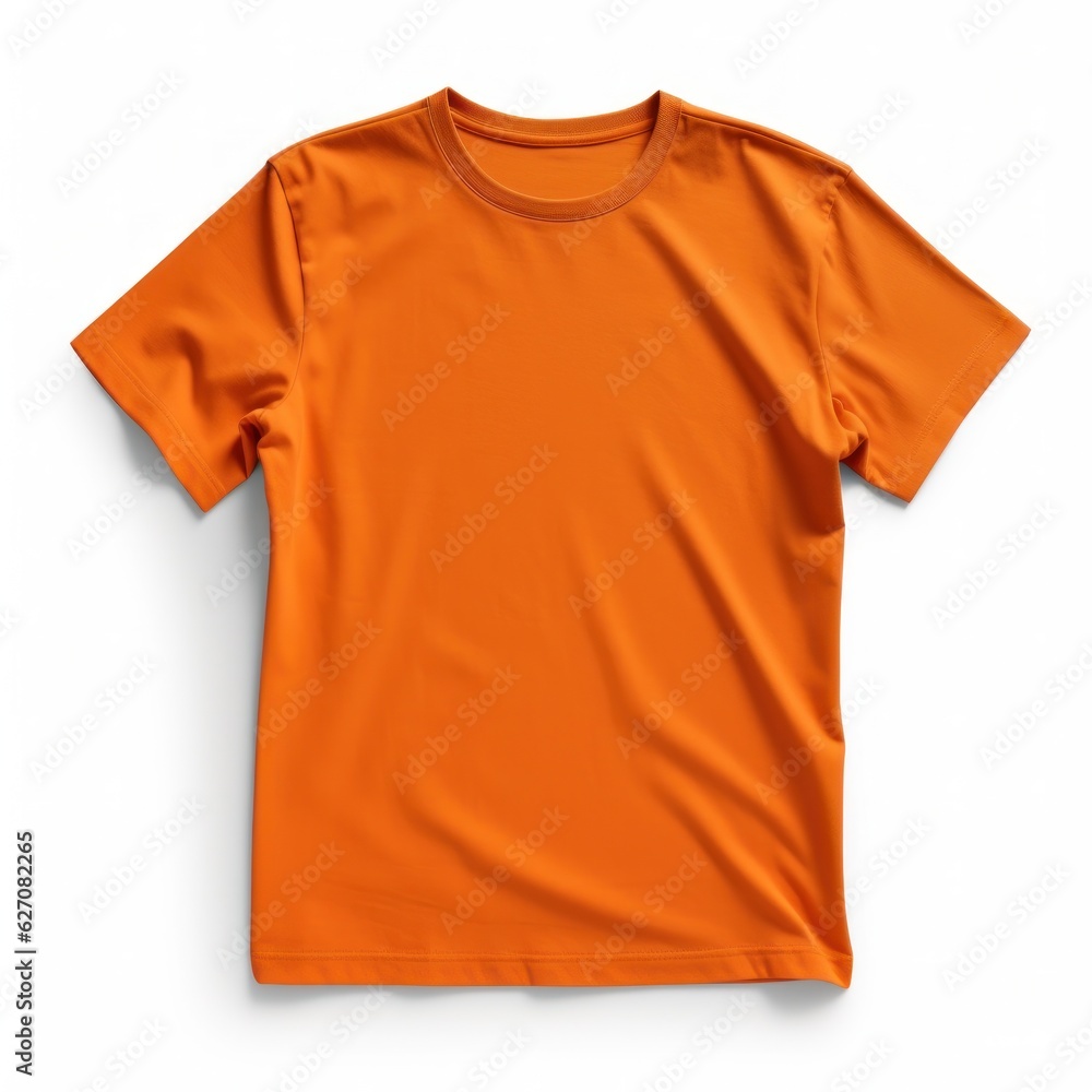 Orange T-Shirt Mockup Isolated