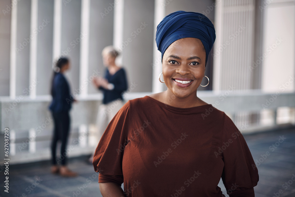 Stand out for what you stand for. Portrait of a confident young businesswoman against a city backgro