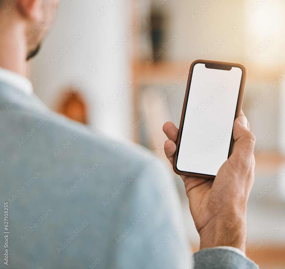 Closeup, mockup and hands with a cellphone, business or typing with email, contact or online reading