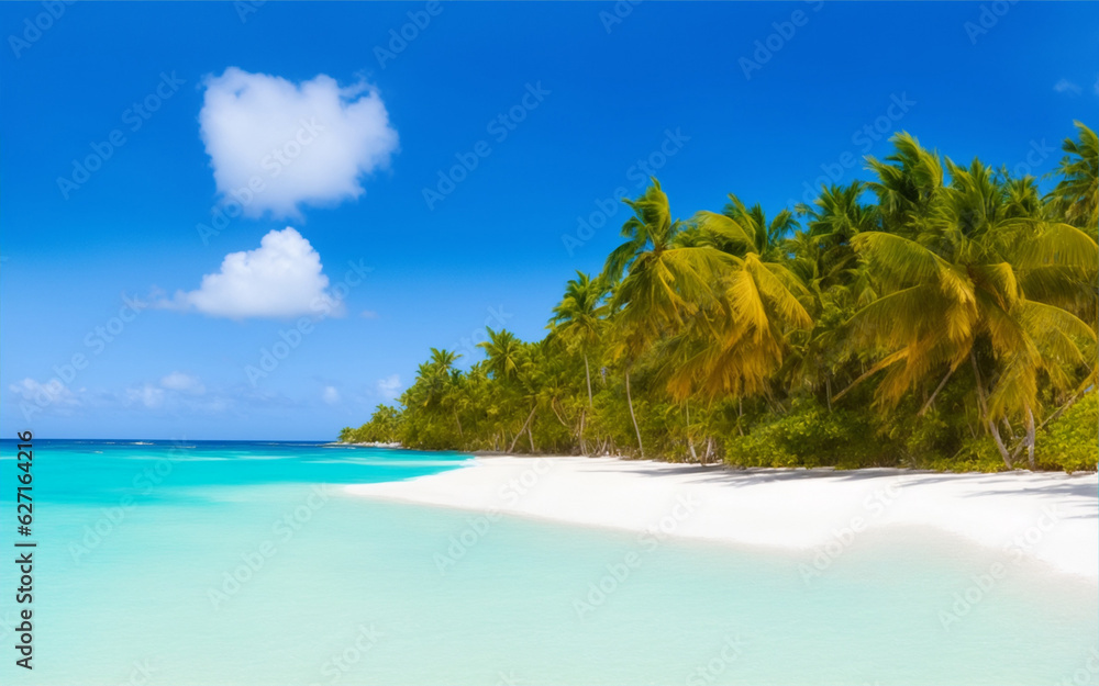 beach with palm trees