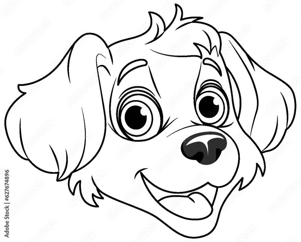 Coloring Page Outline of Cute Dog