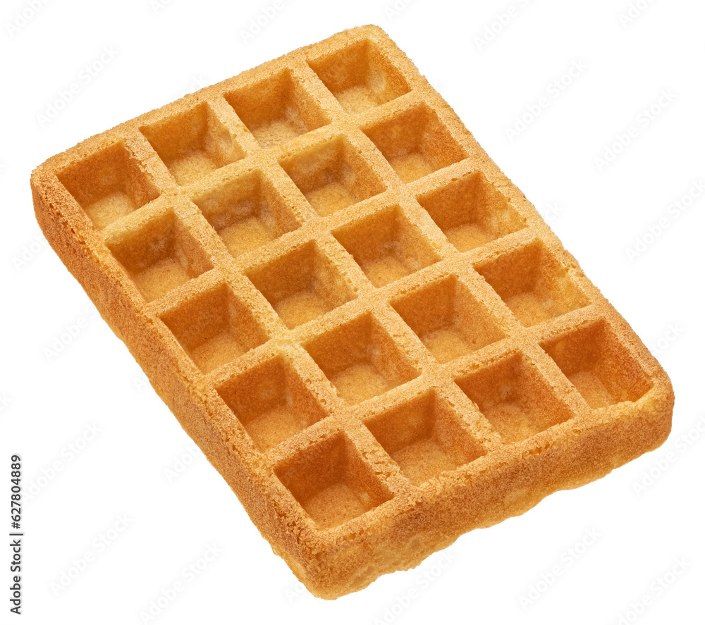 Belgian waffle isolated on white background