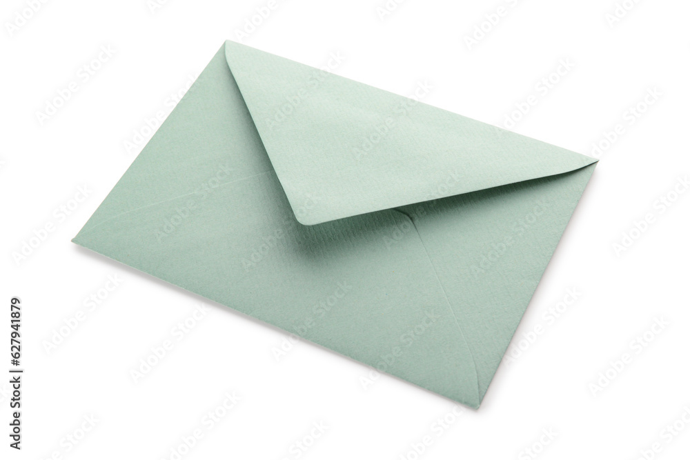 Paper envelope on white background