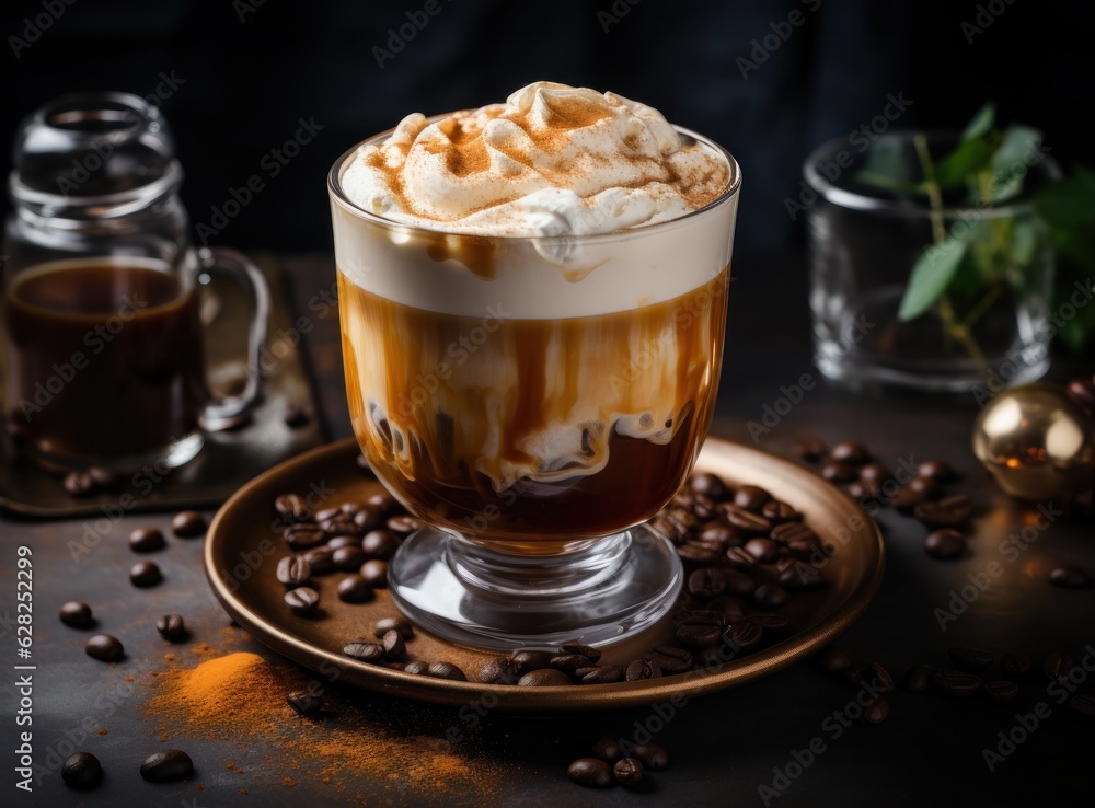 Coffee latte with cream