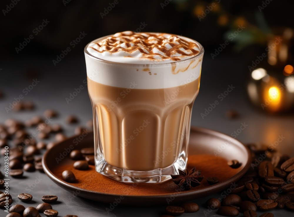 Coffee latte with cream