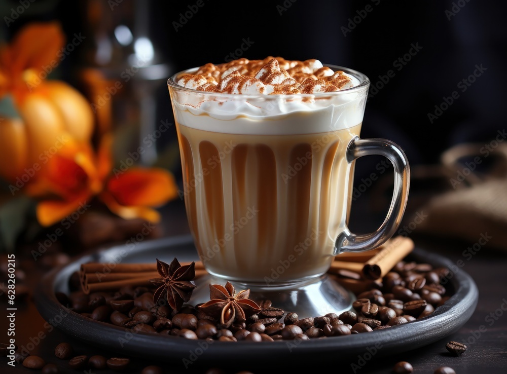 Coffee latte with cream