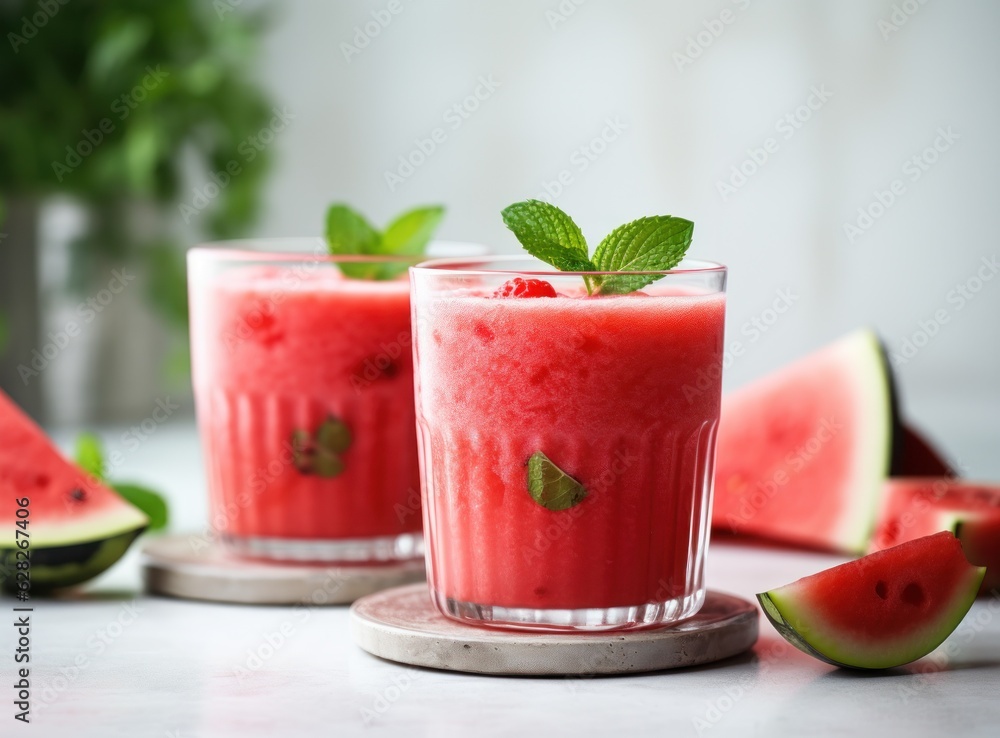 Watermelon juice in glass