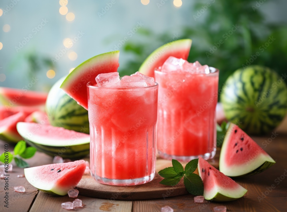 Watermelon juice in glass