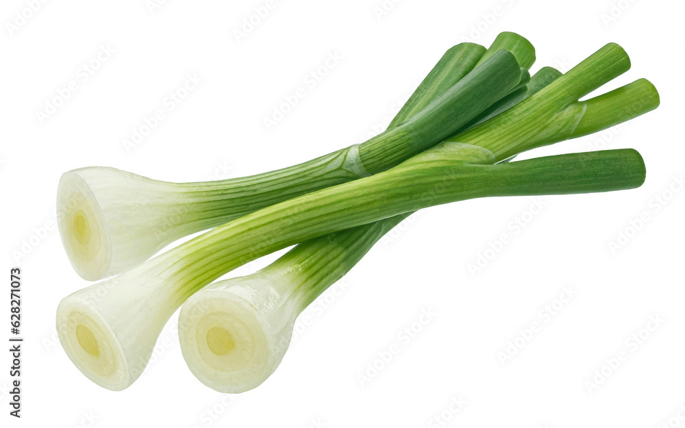 Green onion isolated on white background with clipping path