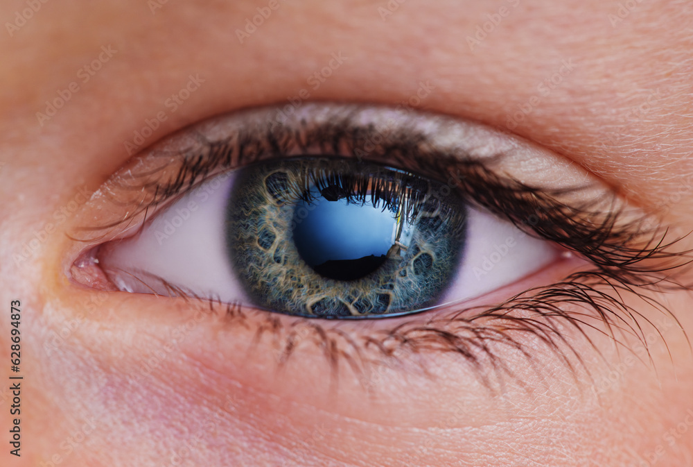 Close-up of a babys blue eye