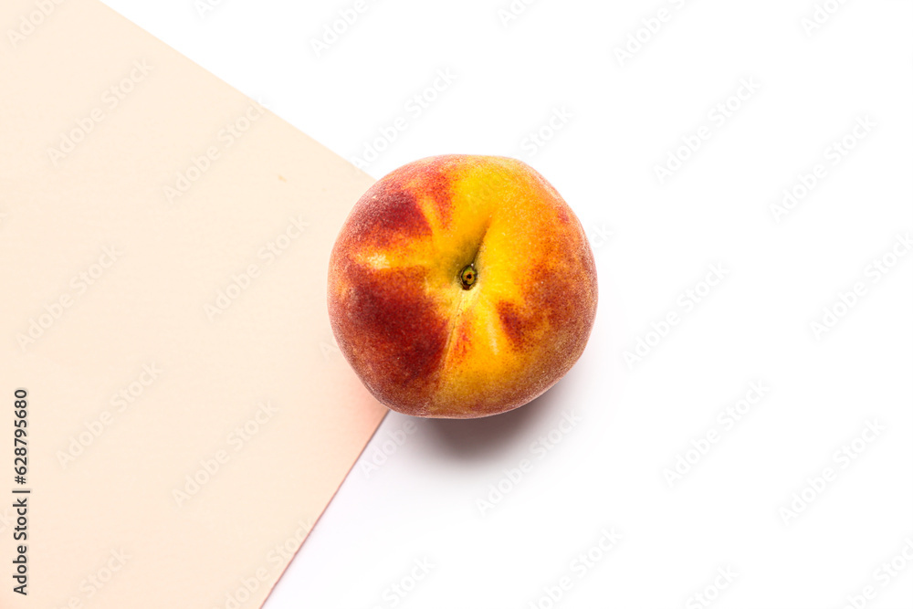 Sweet peach on colorful background