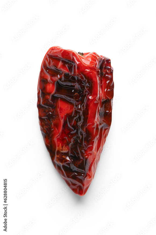 Grilled bell pepper on white background