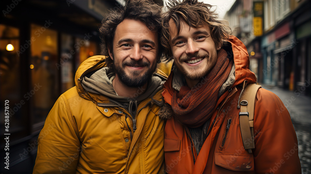 Couple smiling colorful happiness - AI generated