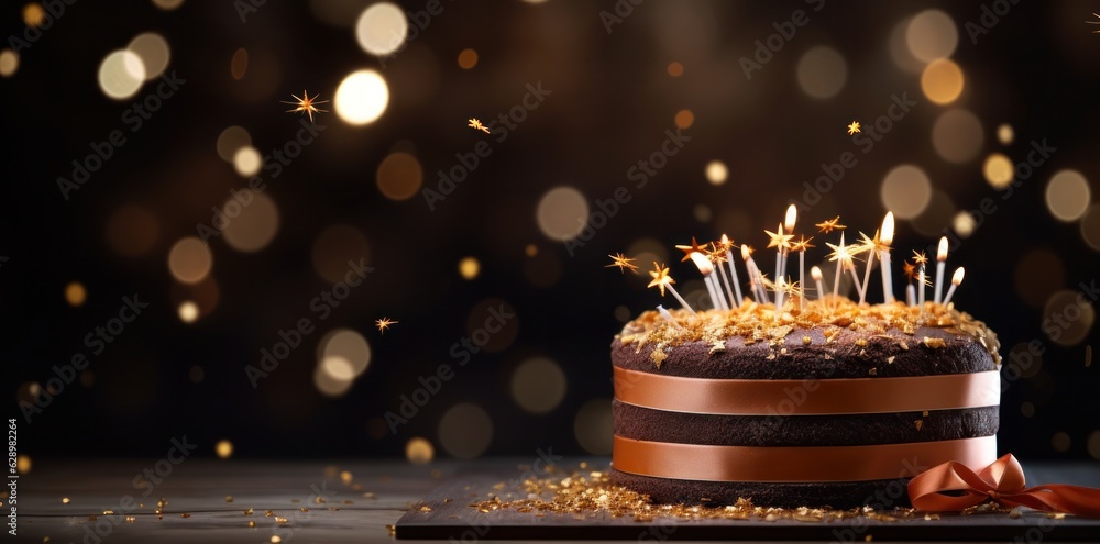 Happy Birthday Background with Cake