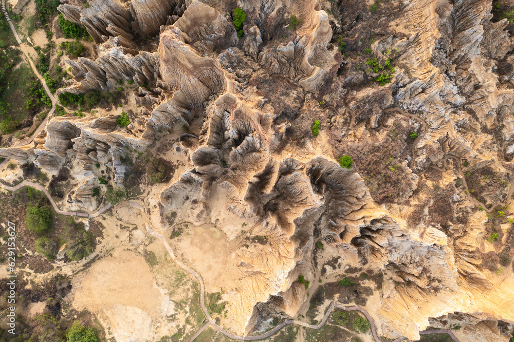 Flowing erosion landform in Yunnan, China.