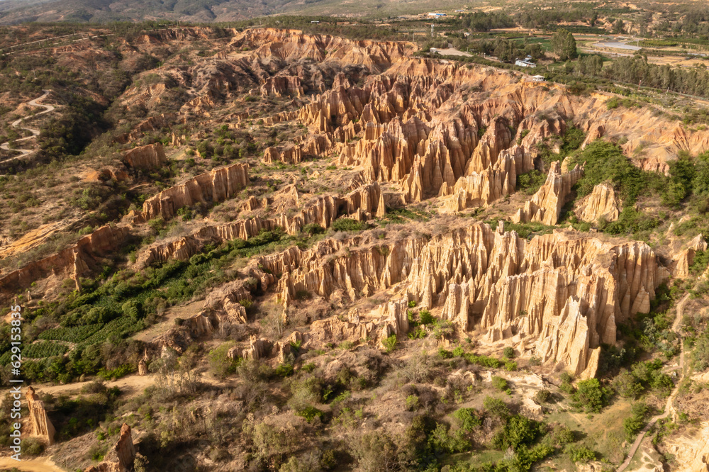 Flowing erosion landform in Yunnan, China.