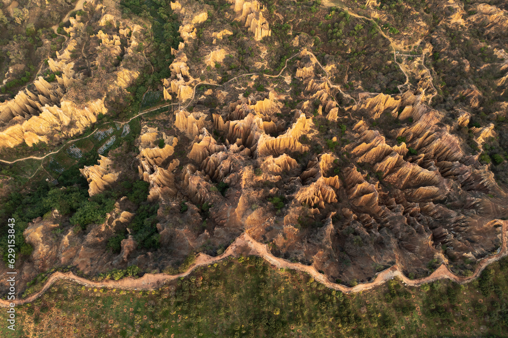 Flowing erosion landform in Yunnan, China.