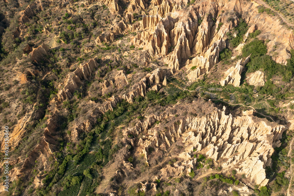 Flowing erosion landform in Yunnan, China.