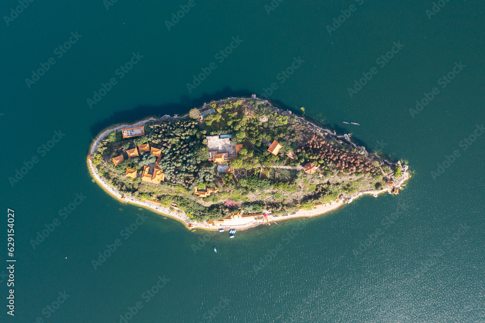 Island in the Fuxian Lake, in Yunnan, China.