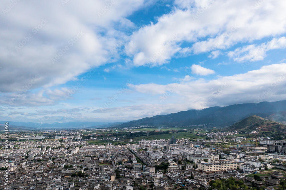 Buildings and landscapes in Weishan, Yunnan, China.